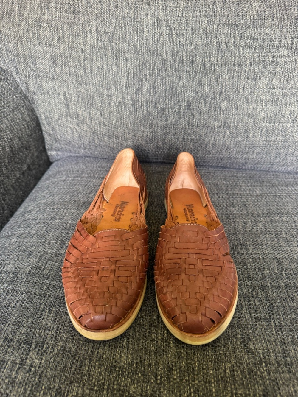 BearPaw Cognac Woven Slip-On Flats